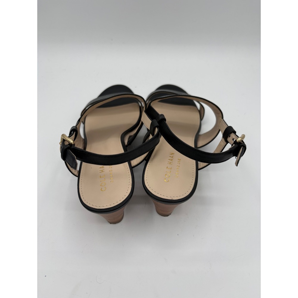 Cole Haan Grand 360 Black Leather Slingback Wedge Sandals W14403 Womens 7.5 B - Picture 5 of 7